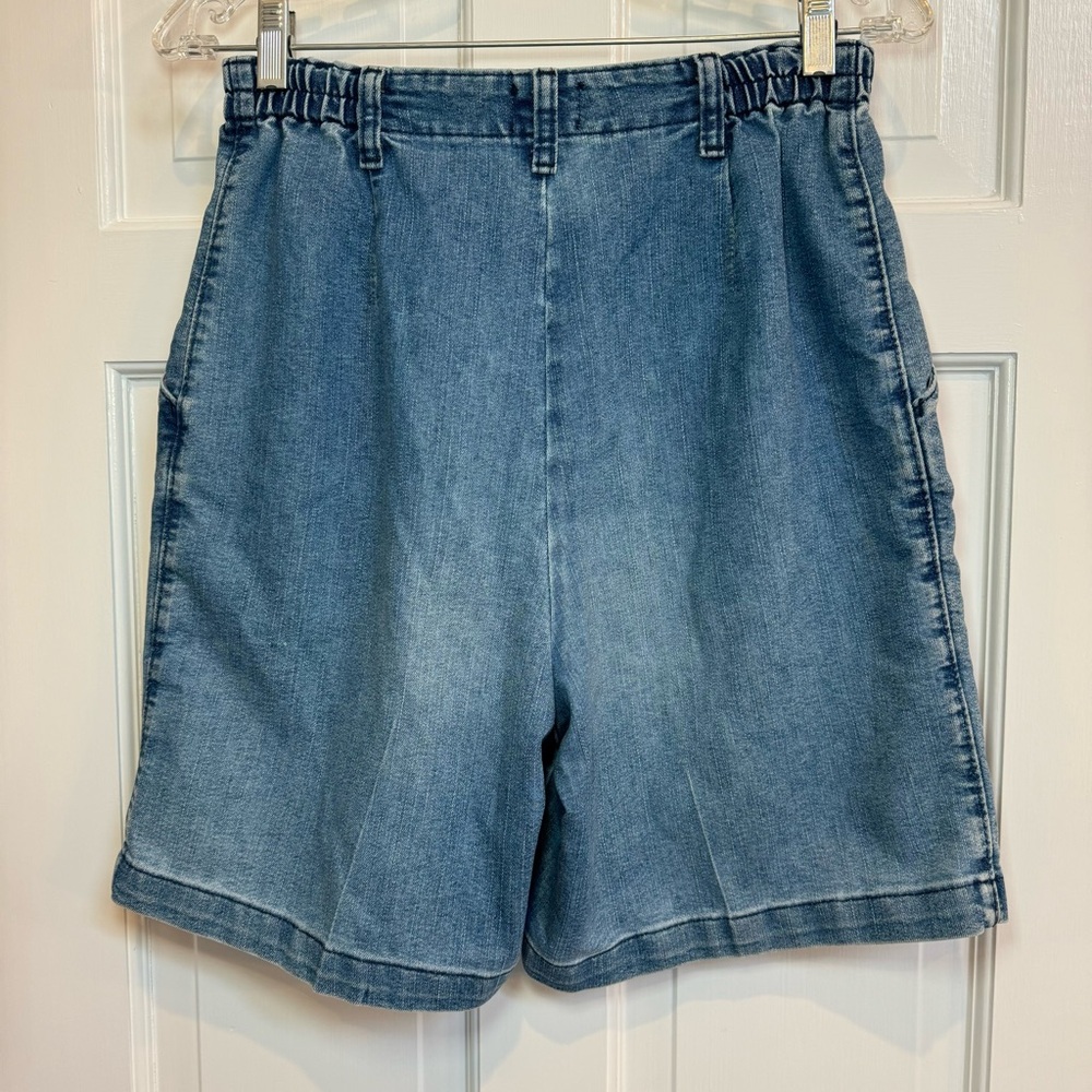 Vintage Lee Women's Blue Denim High Waisted Shorts - Picture 4 of 8